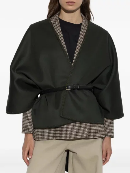 Ponczo Max Mara z paskiem zielone
