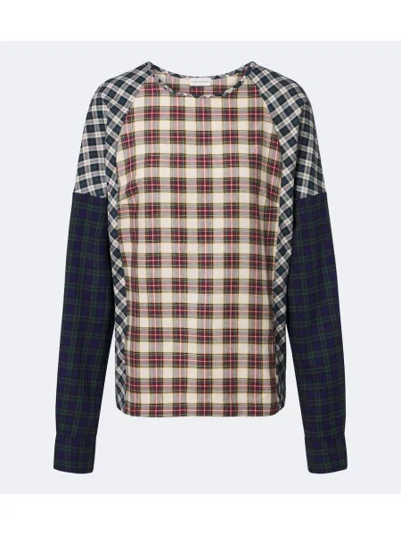 Top Dries Van Noten în carouri de flanelă