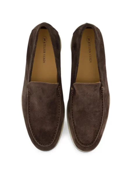 Pantofi loafer Gibaldi din piele de căprioară maro