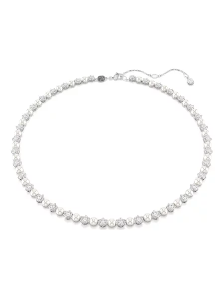 Naszyjnik Swarovski z perełkami do tenisa biały