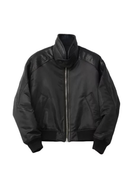 Geacă bomber Coor din piele de oaie negru