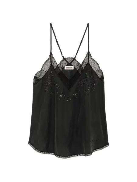 Top Zadig&voltaire de mătase cu model paisley negru