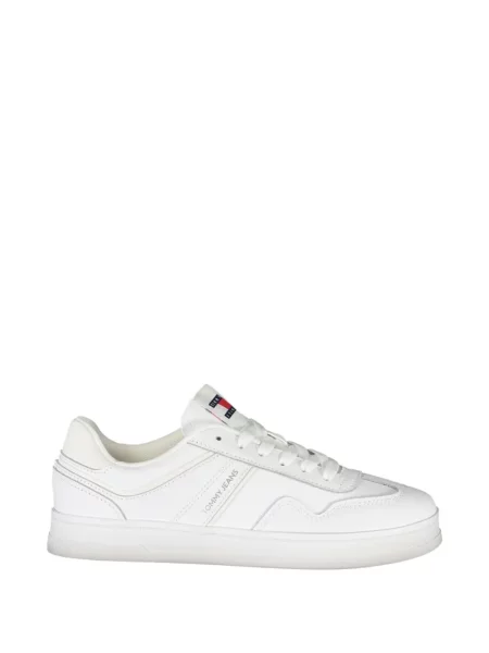Sneakerși Tommy Hilfiger cu șireturi din dantelă alb