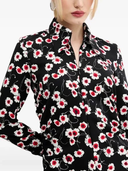 Rochie tip cămașă Desigual cu model floral cu imagine de costum negru