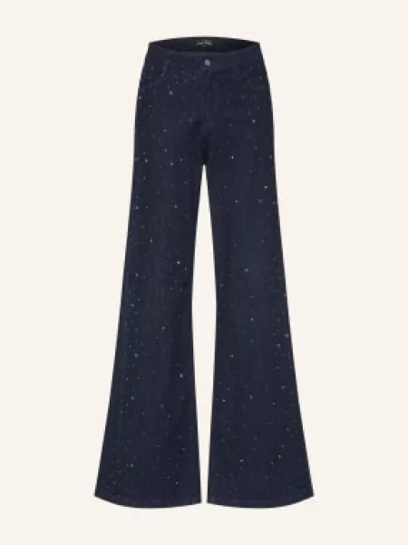 Joseph Ribkoff Jeansy Wide Leg Z Kamieniami Ozdobnymi blau