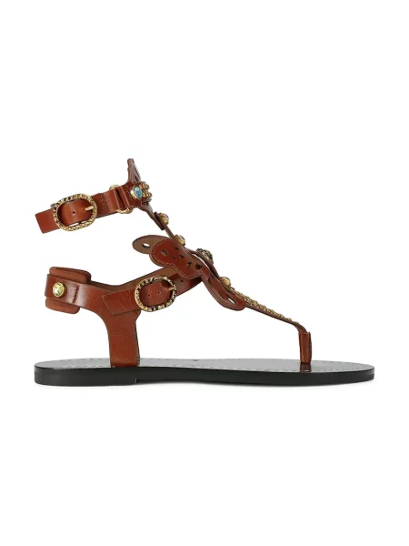 Kurt Geiger London sandali rimski usnjeni Boho Butterfly Gladiator rjava