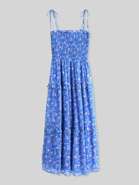 Długa sukienka maxi Tommy Jeans niebieska