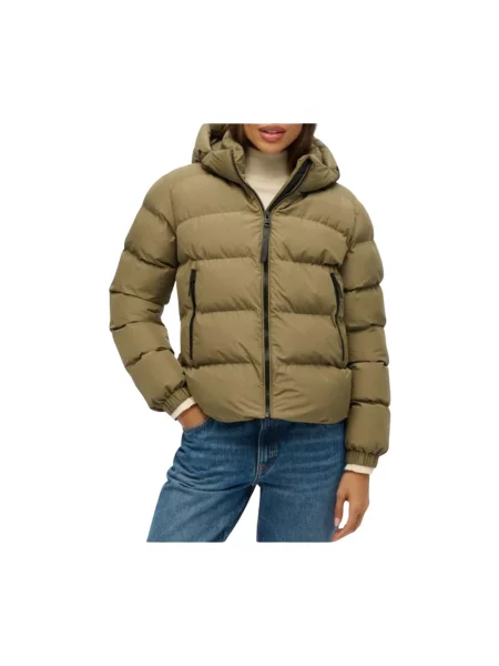 Kurtka Superdry z kapturem zielona