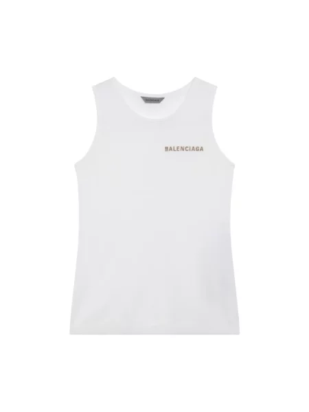 Top Balenciaga bez rękawów biały