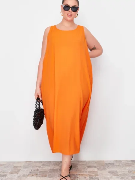 Rochie Trendyol cu decolteu rotund portocaliu