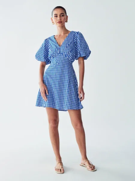 St MRLO Rochie de vară Allis albastru cobalt / albastru deschis alb