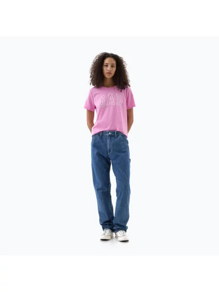 Koszulka damska GAP Logo Slub Tee różowa