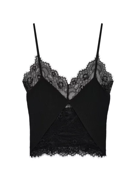 Top Anine Bing din dantelă negru