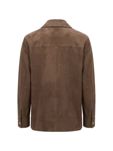Geacă Max Mara din piele de căprioară maro