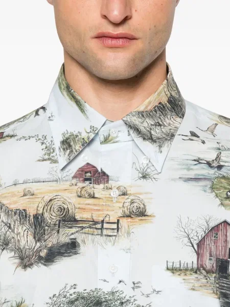 Cămașă Thom Browne cu imagine albastru