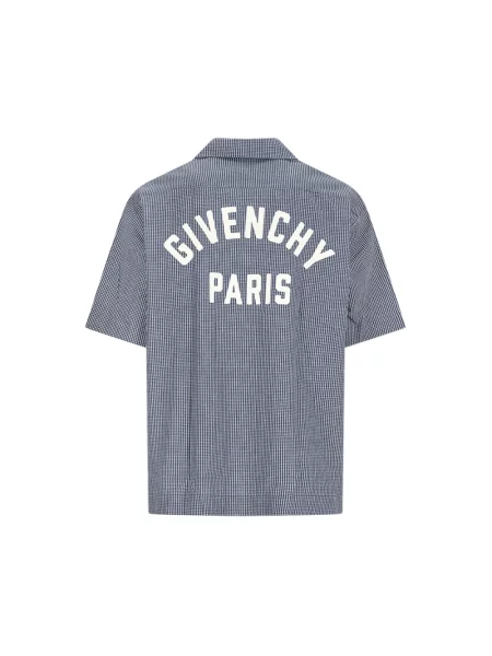 Koszula z krótkim rękawem Givenchy w kratę niebieska