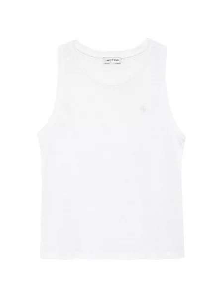 Top Anine Bing cu broderie de in alb