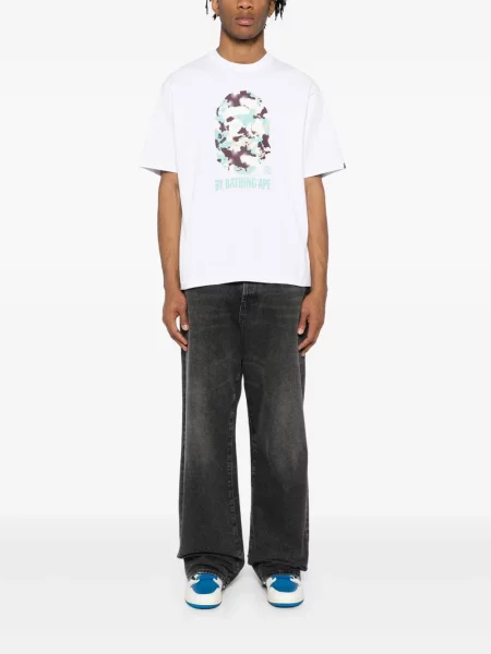 Tricou A Bathing Ape® cu imagine alb