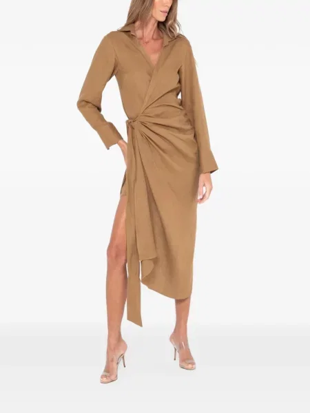 Rochie maxi Jbq asimetrică maro