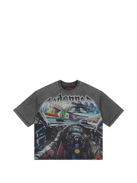 Tricou Godspeed cu imagine gri