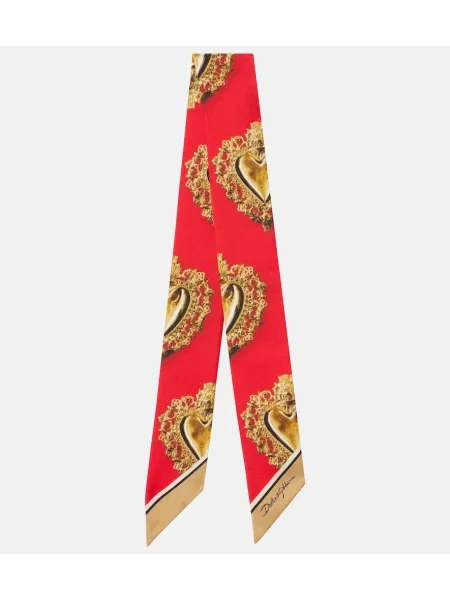 Fular Dolce&gabbana de mătase cu imagine roșu