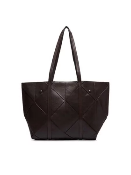 Shopper kabelka Calvin Klein z ekologickej kože hnedá