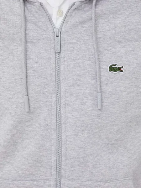 Lacoste kapucnis melegítőfelső férfi pamuttal szürke