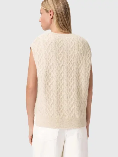 Жилет із додаванням вовни AllSaints гольф бежевий