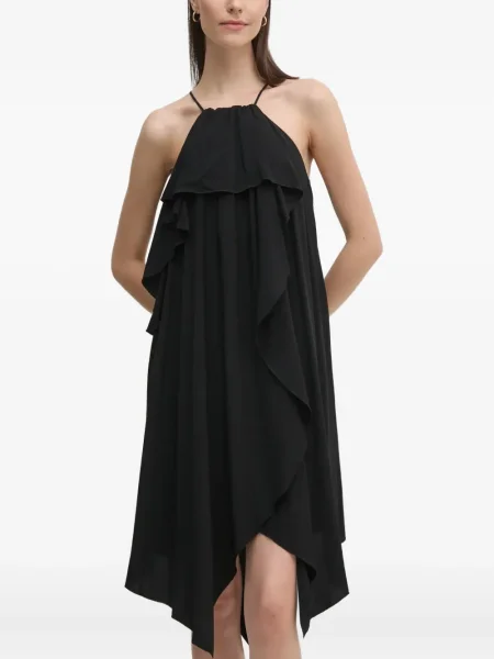 Rochie mini Sisley cu volane de costum negru