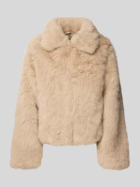 Kurtka ze sztucznego futra model ‘EVIE’ Noisy May beżowa