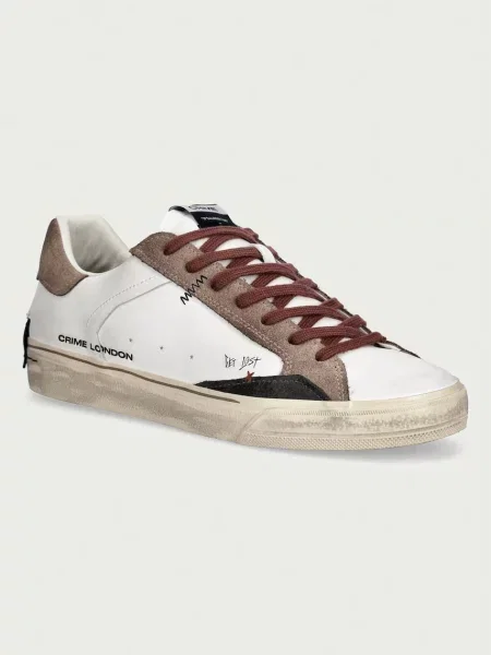 Crime London DECONSTRUCTED sneakers pentru bărbați din piele alb