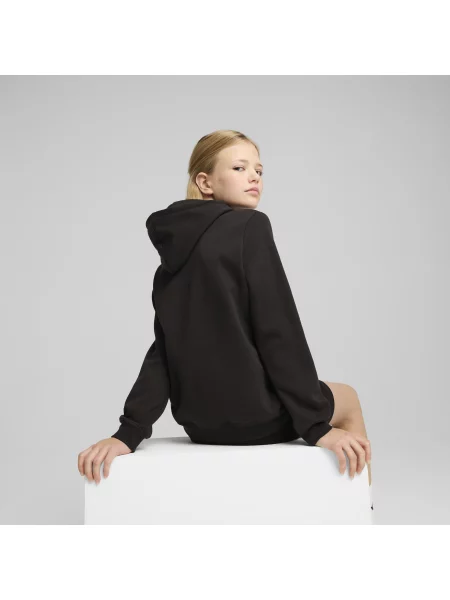 PUMA Młodzieżowa polarowa bluza z kapturem ESS z logo No. 1 Odzież czarny