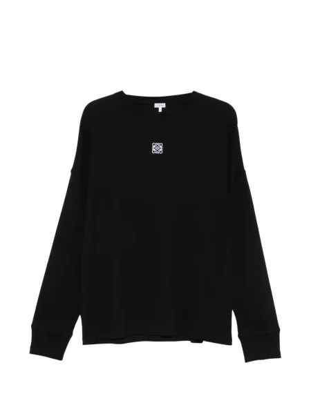 Lung tricou Loewe cu broderie negru