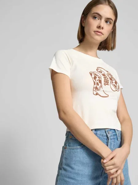 T-shirt z nadrukowanym motywem model ‘LOUI’ Noisy May biała