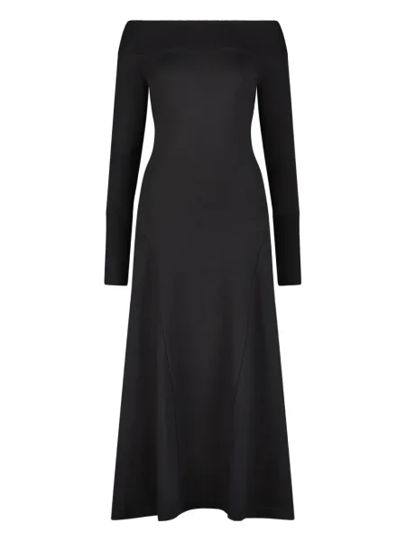 Rochie midi Marcella cu decolteu barcă până la genunchi de costum negru