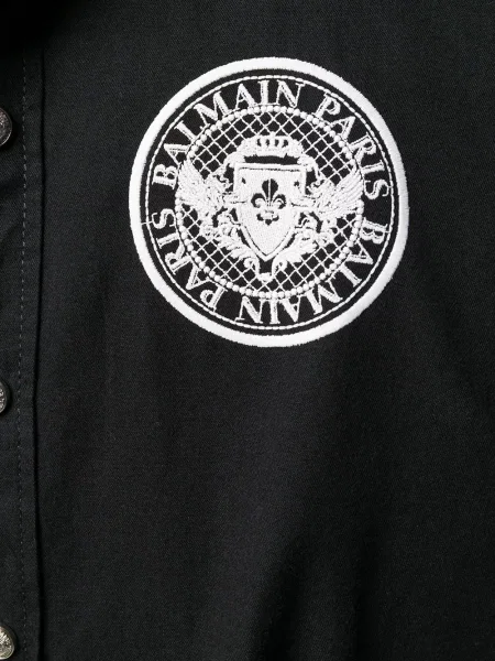 Риза Balmain бродирана черно