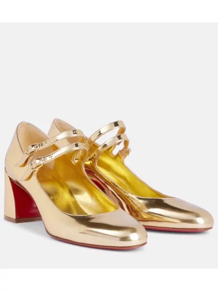 Pantofi cu toc Christian Louboutin din piele auriu