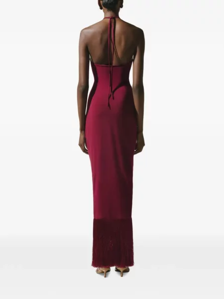 Rochie maxi Baobab cu franjuri roșu