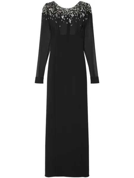 Rochie maxi Versace de cristal de costum negru