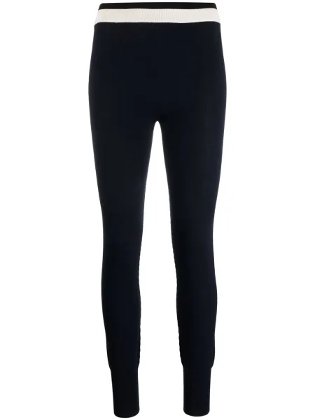Leggings Jil Sander cu dungi tricotate albastru