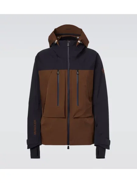 Smučarska jakna Moncler Grenoble s kapuco modra