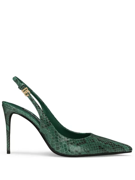 Pantofi cu toc Dolce & Gabbana slingback verde