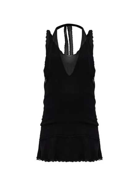 Rochie mini Knwls fără mâneci în straturi de costum negru