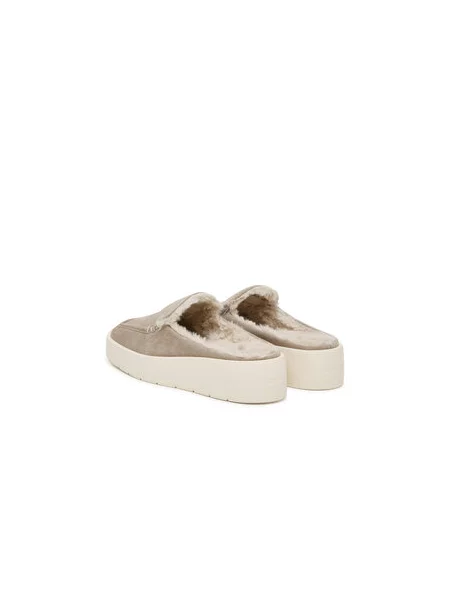 Papucs Calvin Klein Flatform Mule Suede Wl bézs