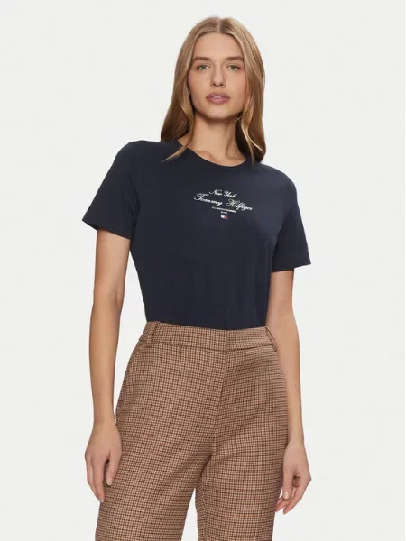 Tommy Hilfiger Marškinėliai Tamsiai Regular Fit mėlyna