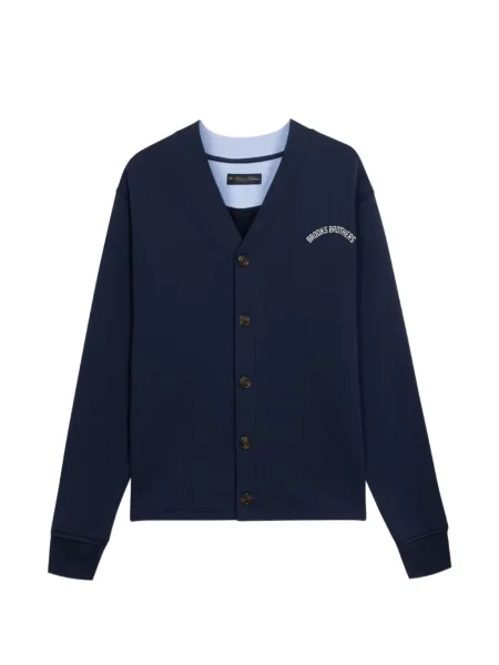 Cardigan Brooks Brothers cu decolteu în V cu autograf albastru