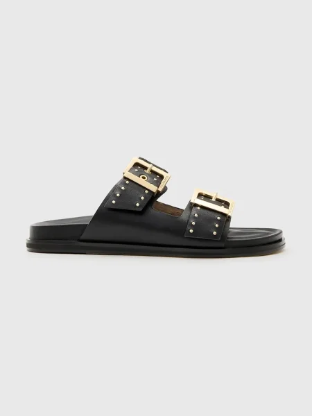 AllSaints șlapi de piele Magda Stud Sandal negru