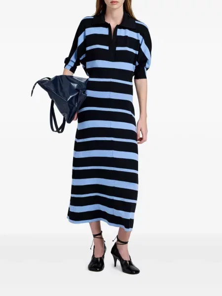 Костюм миди рокля Proenza Schouler до коляното синьо