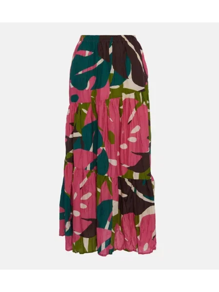 Fusta maxi Velvet de mătase cu imagine