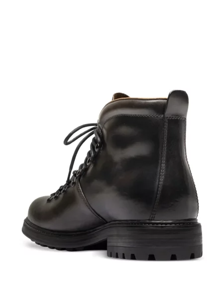 Botine Officine Creative cu șireturi din piele maro